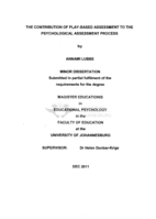 The contribution of play-based assessment to the psychological assessment process