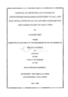 Survival of selected life stages of Oreochromis mossambicus exposed to silt and sub-lethal effects on the oxygen consumption and haematology of adult fish