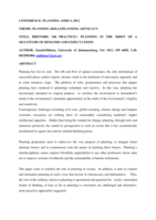 Rhetoric or Practice Planning in the midst of a multitude of demands and expectations