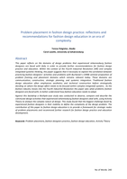 Problem placement in fashion design practice : Reflections and recommendations for fashion design education in an era of complexity