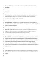 Strategic positioning of a motorcycle manufacturer within the Fourth Industrial Revolution