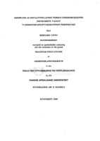 Dissipline as instaatstellende versus onderdrukkende instrument vanuit 'n gemeenskapsopvoedkundige perspektief
