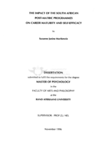 The impact of the South African post-matric programmes on career maturity and self-efficacy.