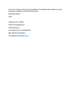A survey to determine the use and perceptions of complementary medicine by users with atopic conditions in the Pretoria East area