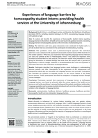 Experiences of language barriers by homoeopathy student interns providing health services at the University of Johannesburg