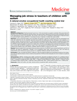 Managing job stress in teachers of children with autism : a rational emotive occupational health coaching control trial