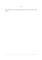 Factors influencing use of non-plastic reusable shopping bags : a cognitive-normative-habitual approach