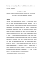 Strength and durability effect of modified zeolite additive onconcrete properties