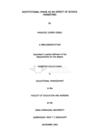 Institutional image as an aspect of school marketing