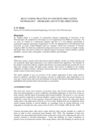 Heat curing practice in concrete precasting technology – problems and future directions