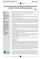 Characterising cycles exhibited by important financial sections in the South African economy