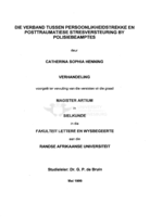 Die verband tussen persoonlikheidstrekke en posttraumatiese stresversteuring by polisiebeamptes