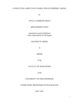 Conflicting aspects of character in Euripides' Medea