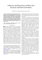 A review and discussion of waste tyre pyrolysis and derived products
