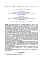 A framework for effective management of water and sewer infrastructure