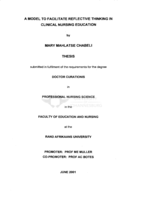 A model to facilitate reflective thinking in clinical nursing education