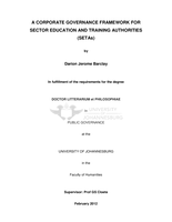 A corporate governance framework for Sector Education and Training Authorities (SETAs)