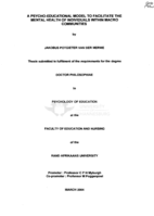 A psycho-educational model to facilitate the mental health of individuals within macro communities