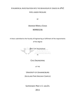 A numerical investigation into the behaviour of cracks in uPVC pipes under pressure