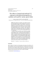 The effects of natural and artificial UV exposure on the physical properties of synthetic turf used for various sports fields
