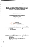 A study to determine the effectiveness of specific knee mobilisations compared to sacroiliac adjustments in the treatment of osteoarthritis of the knee