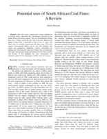 Potential uses of South African coal fines : a review