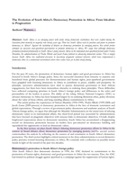 The evolution of South Africa's democracy promotion in Africa : from idealism to pragmatism