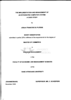The implementation and management of an integrated computer system : a case study