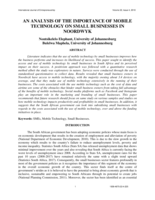 An analysis of the importance of mobile technology on small businesses in Noordwyk
