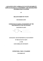 A quantitative approach to sustainability using ecological footprint and geographic information systems.