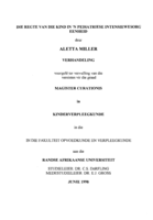 Die regte van die kind in 'n pediatriese intensiewesorgeenheid