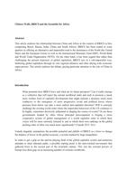 Chinese Walls, BRICS and the Scramble for Africa