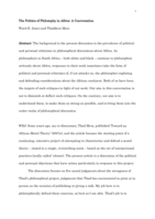 The Politics of Philosophy in Africa: a conversation