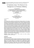 An exploratory inquiry : the influence of line management on an employee’s wellbeing