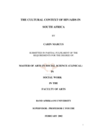 The cultural context of HIV/AIDS in South Africa