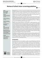 Review of school vision screening guidelines
