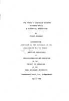 The people's education movement in South Africa - a historical perspective