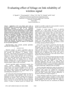 Evaluating effect of foliage on link reliability ofwireless signal