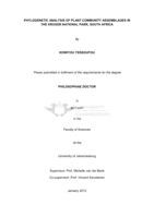 Phylogenetic analysis of plant community assemblages in the Kruger National Park, South Africa