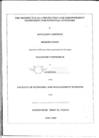 The prospectus as a protection and empowerment instrument for potential investors