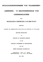 Opleidingsprogramme vir volwasseneleerders: ‘n selfdoenmodule vir leerbegeleiers