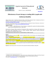 Effectiveness of music therapy on reading skills in pupils with intellectual disability