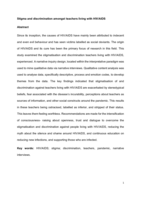 Stigma and discrimination amongst teachers living with HIV/AIDS