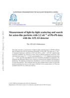 Measurement of light-by-light scattering and search for axion-like particles with 2.2 nb-1 of Pb+Pb data with the ATLAS detector