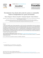 Development of an electric drive train for cycles as a sustainable means of transportation for a green environment