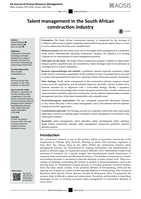 Talent management in the South African construction industry