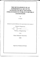 The development of an experimental heat transfer enhancement in tube-in-tube heat exchangers