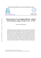Measurements of ATLAS detector b-jet tagging efficiency with the using t t¯ events at √s = 13 TeV