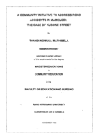 A community initiative to address road accidents in Mamelodi : the case of Kubone street