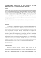 Entrepreneurial orientation as one construct and the moderating effect of internal control measures